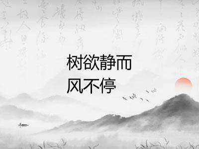 树欲静而风不停