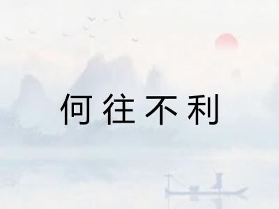 何往不利