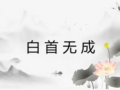 白首无成